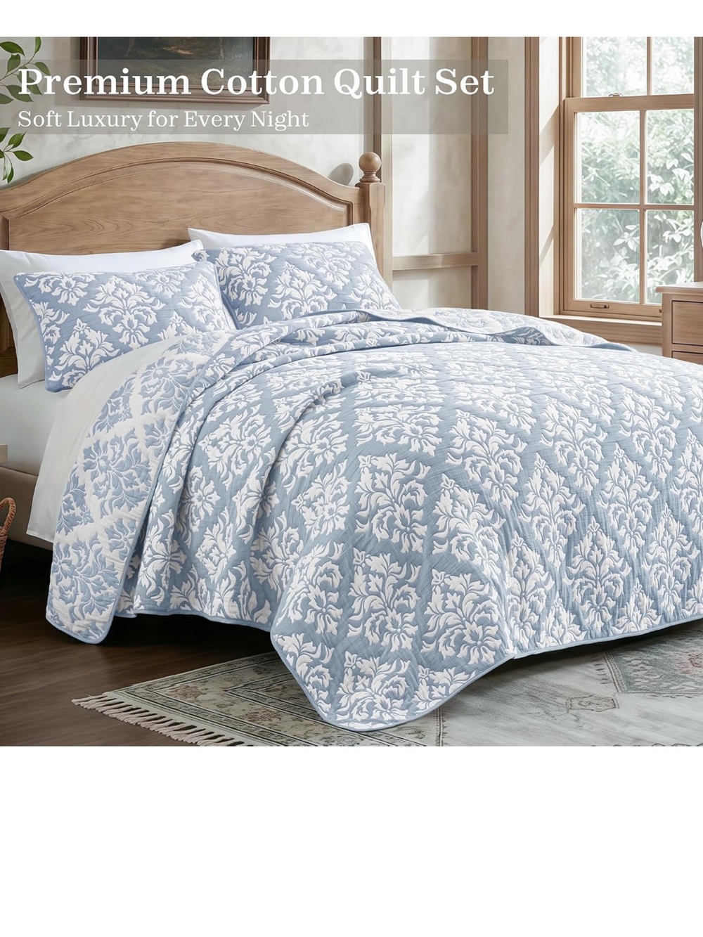 Exclusivo Mezcla Cotton Quilts King Size Blue